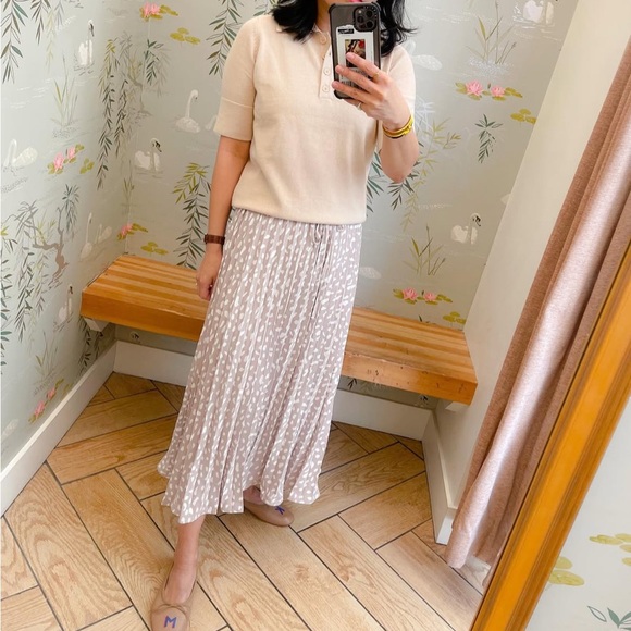 Calista Dresses & Skirts - Elegant Polka Dot Pleated Skirt
